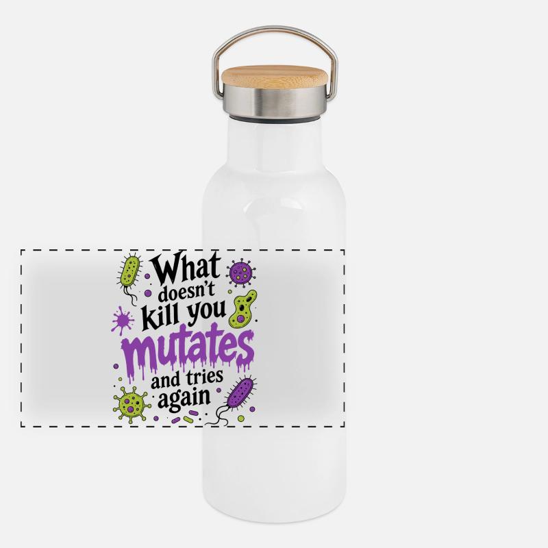 What Doesn't Kill You Mutates And Tries Again Panorama Thermosflasche mit Bambusdeckel
