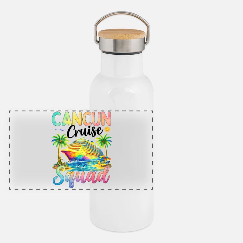 Équipe de croisière de Cancún Gourde isotherme avec bouchon en bambou