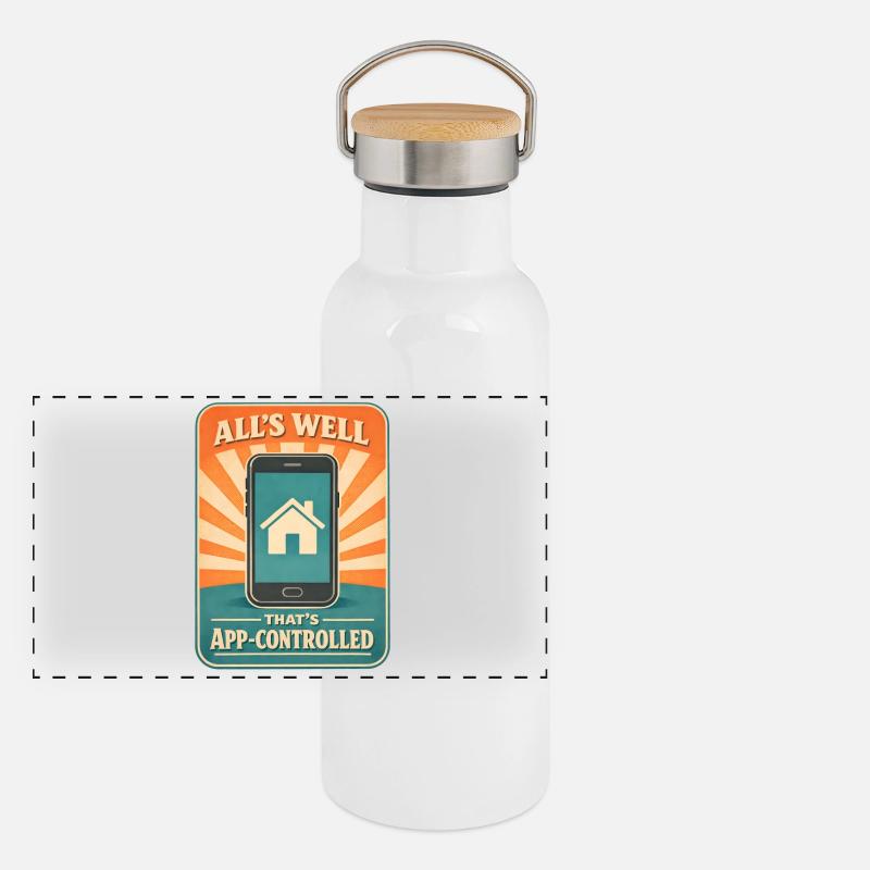 Alles gut per App | Smart Home Panorama Thermosflasche mit Bambusdeckel