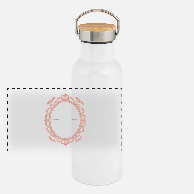 Esthétique pâle : Délicate dentelle pastel Gourde isotherme avec bouchon en bambou