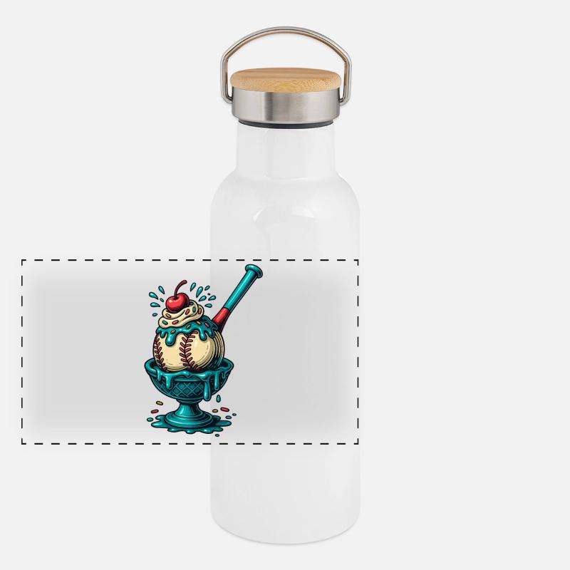 Plaisir Sundae de baseball Gourde isotherme avec bouchon en bambou