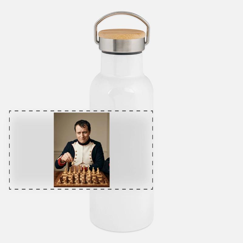 Napoleon spielt Schach. Panorama Thermosflasche mit Bambusdeckel