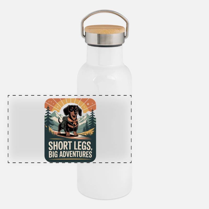 Adventure Dachshund Panoramic Thermal Bottle with Bamboo Lid