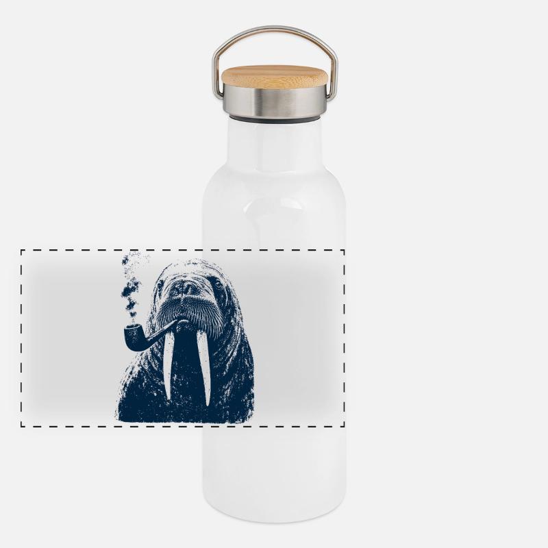 Walrus Captain Panoramic Thermal Bottle with Bamboo Lid
