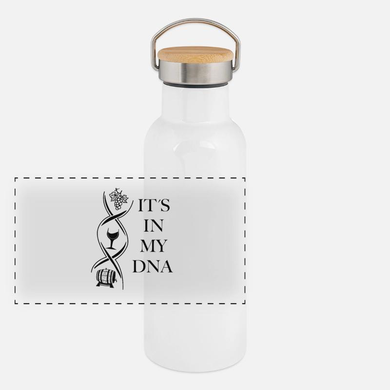 C’est dans mon ADN – Design pour amoureux du vin Gourde isotherme avec bouchon en bambou