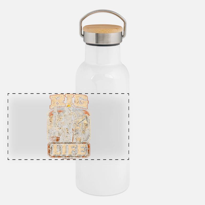 Oil rig rig worker Panoramic Thermal Bottle with Bamboo Lid