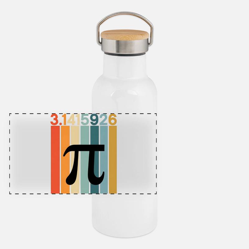 Pi Day Math Numbers Panorama Thermosflasche mit Bambusdeckel
