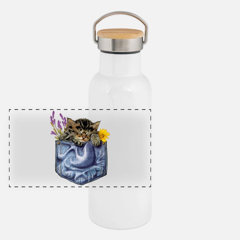 Panorama Thermosflasche mit Bambusdeckel