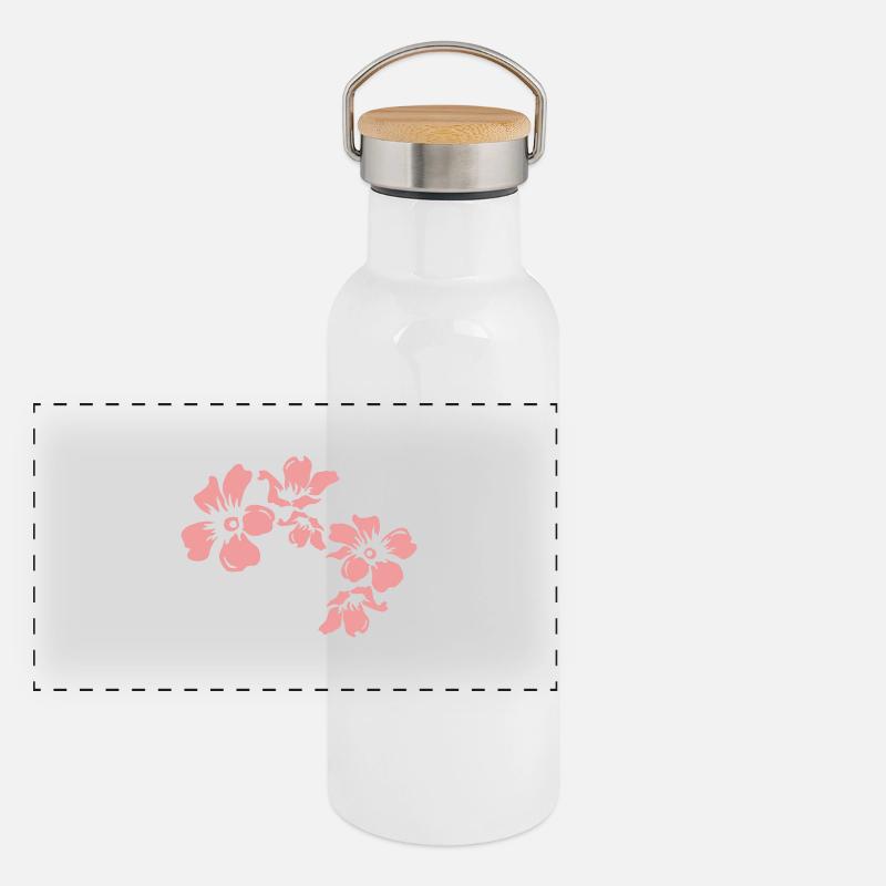 flowers Gourde isotherme avec bouchon en bambou