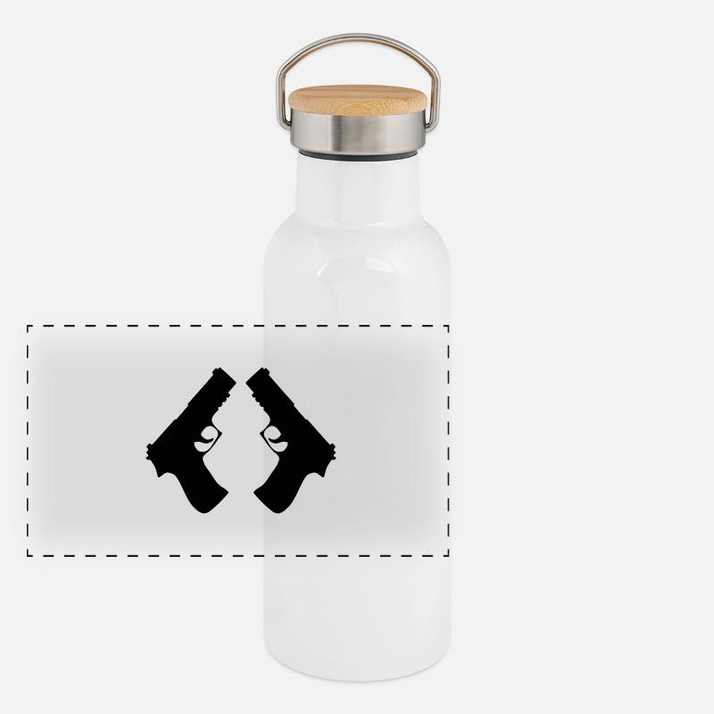 gun 2 mal6 Panorama Thermosflasche mit Bambusdeckel