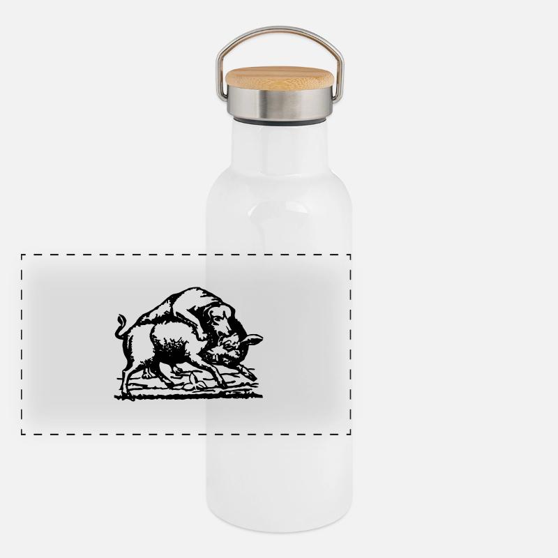 Schafkopf_High Panorama Thermosflasche mit Bambusdeckel