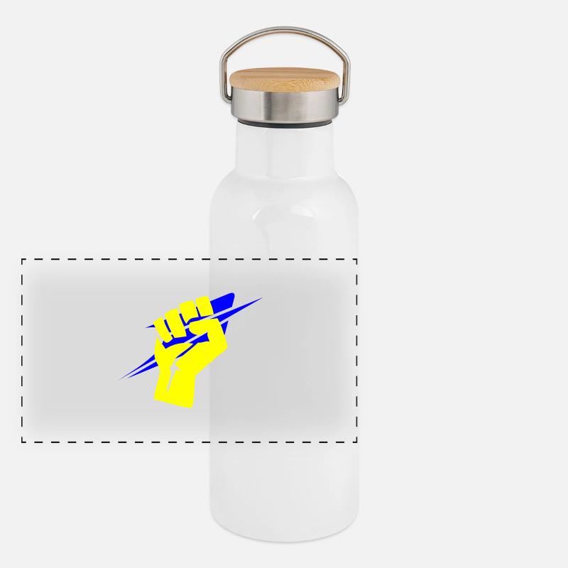 Non à la privatisation de la poste Gourde isotherme avec bouchon en bambou