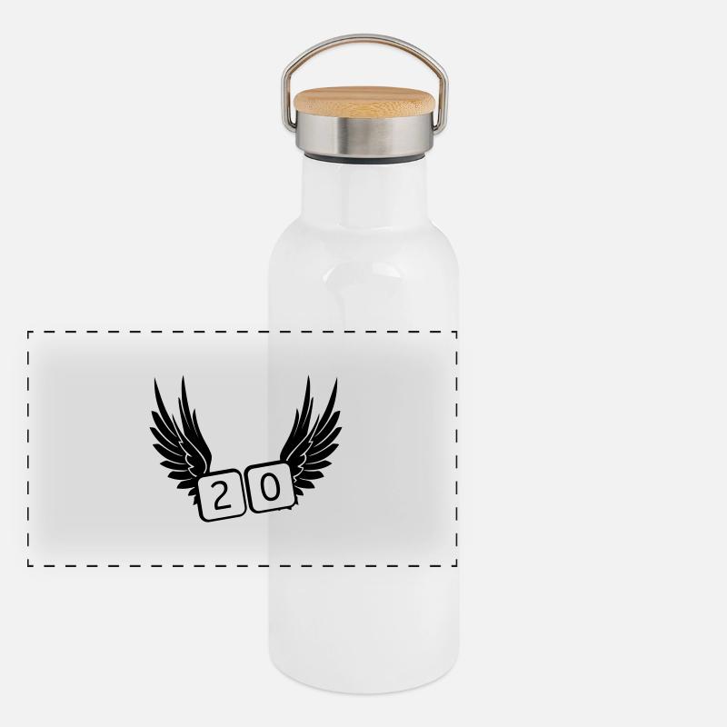 20 jahre Panorama Thermosflasche mit Bambusdeckel