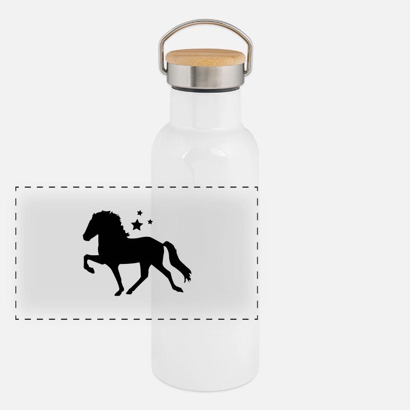 Tölter mit Sternchen Panorama Thermosflasche mit Bambusdeckel