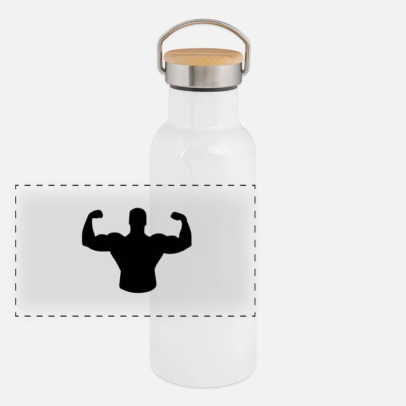 musculation Gourde isotherme avec bouchon en bambou