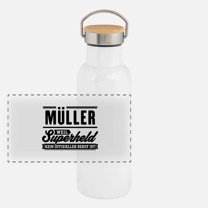 Superheld Müller Panorama Thermosflasche mit Bambusdeckel
