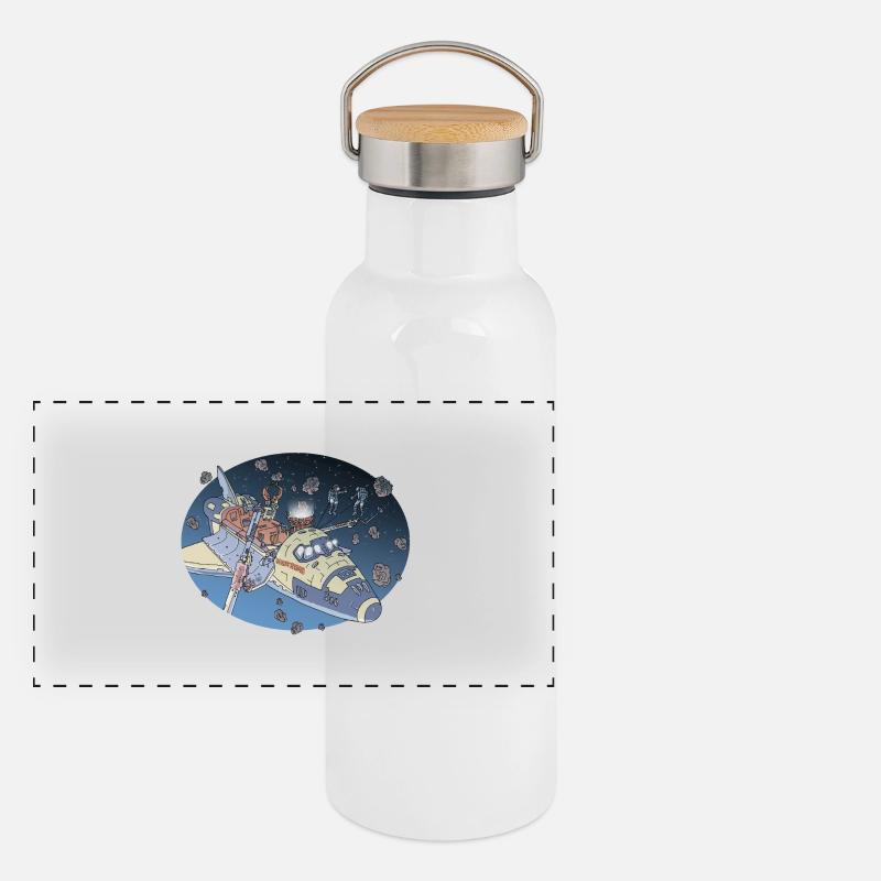 Space Adventure Panoramic Thermal Bottle with Bamboo Lid