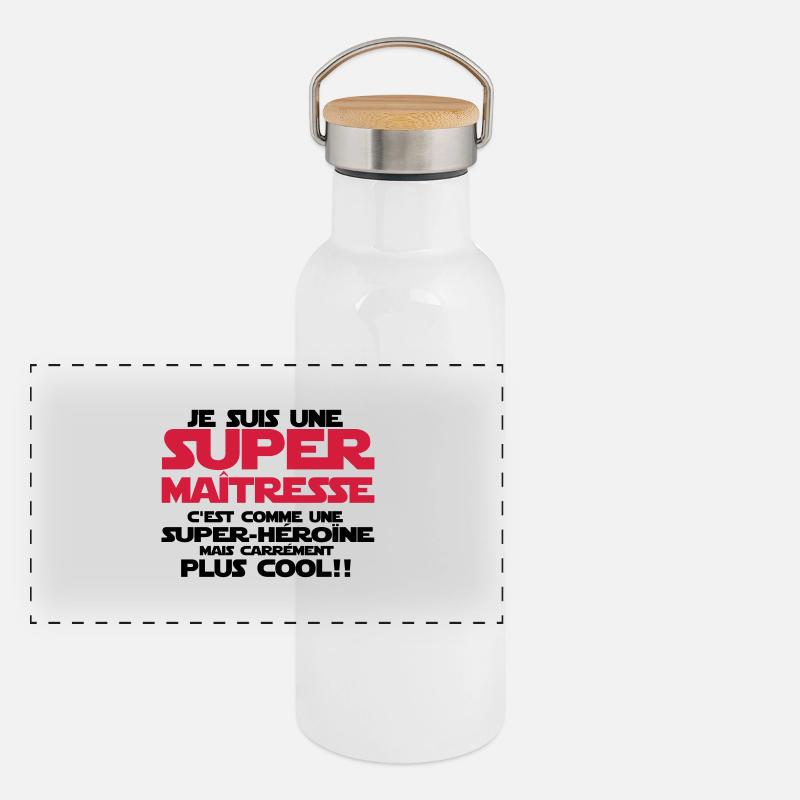 une super maîtresse plus COOL Gourde isotherme avec bouchon en bambou