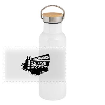 marchand de rave - Gourde isotherme avec bouchon en bambou - blanc - Devant