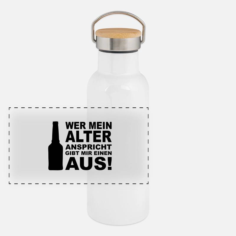 bier_ausgeben Panorama Thermosflasche mit Bambusdeckel