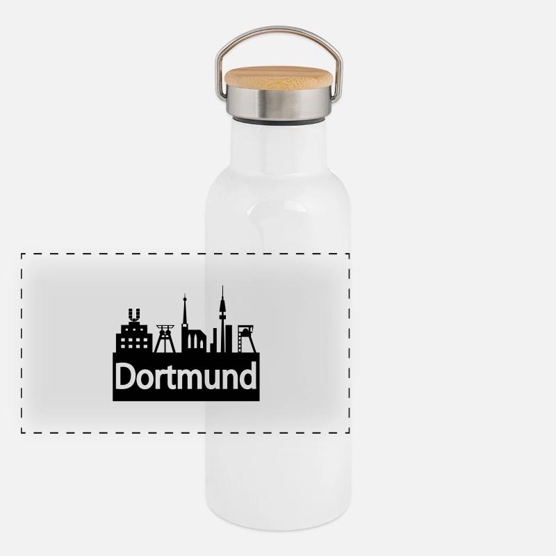 Dortmund Skyline Gourde isotherme avec bouchon en bambou