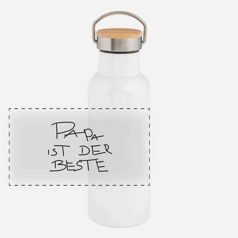 papa ist der beste Panorama Thermosflasche mit Bambusdeckel