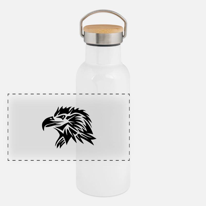aigle tribal eagle tatoo tatouage 11022 Gourde isotherme avec bouchon en bambou