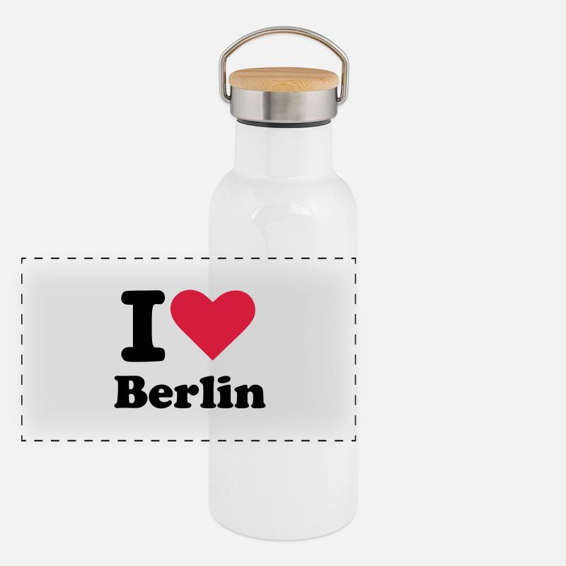 Berlin Panorama Thermosflasche mit Bambusdeckel