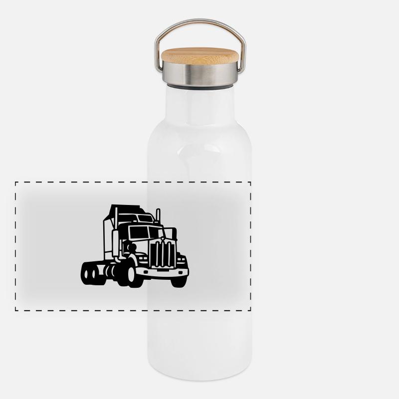 lkw Panorama Thermosflasche mit Bambusdeckel