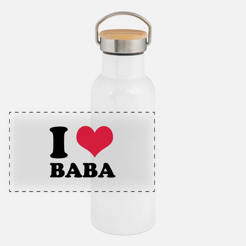 i love baba Panorama Thermosflasche mit Bambusdeckel