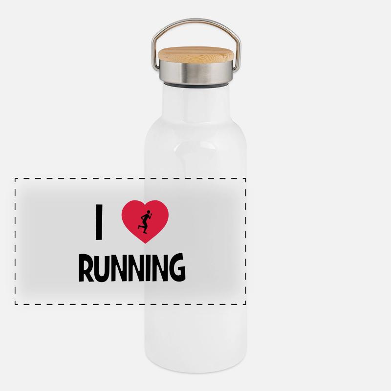 I Love Running Panoramic Thermal Bottle with Bamboo Lid