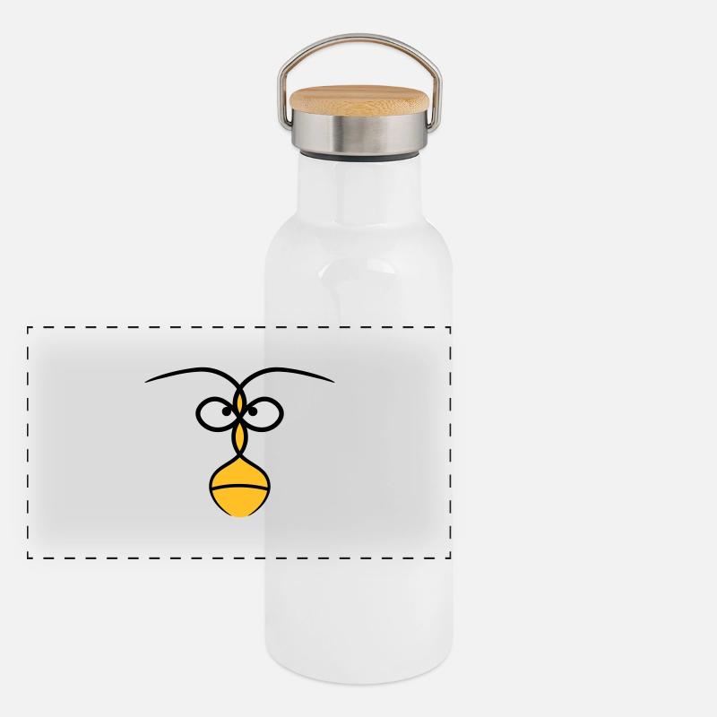 Face Tribal Panorama Thermosflasche mit Bambusdeckel