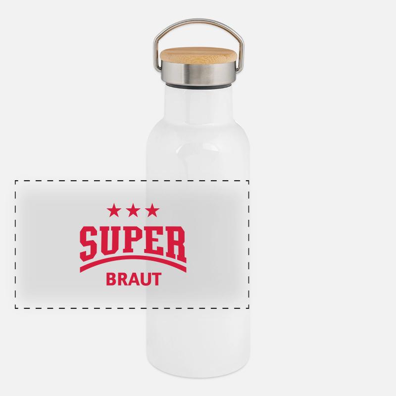 Super Braut (wedding shower) Panoramic Thermal Bottle with Bamboo Lid