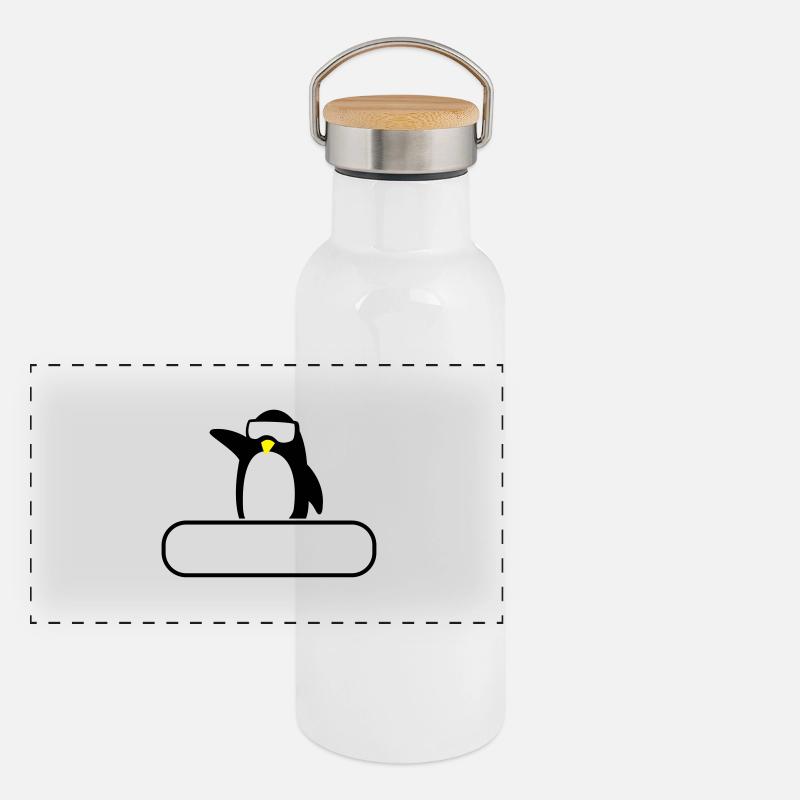 Ski instructor Panoramic Thermal Bottle with Bamboo Lid