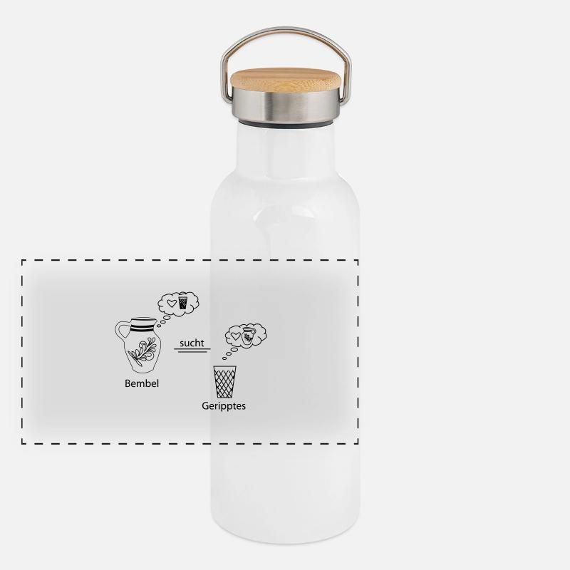 BEMBEL SUCHT GERIPPTES Panorama Thermosflasche mit Bambusdeckel