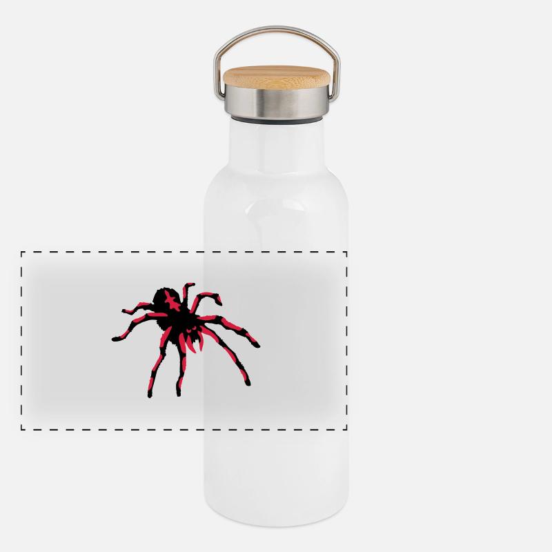 Tarantula Spider Panorama Thermosflasche mit Bambusdeckel