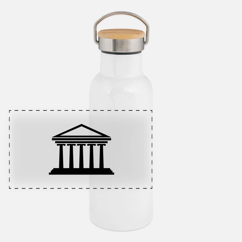 athen_gebaeude Panorama Thermosflasche mit Bambusdeckel
