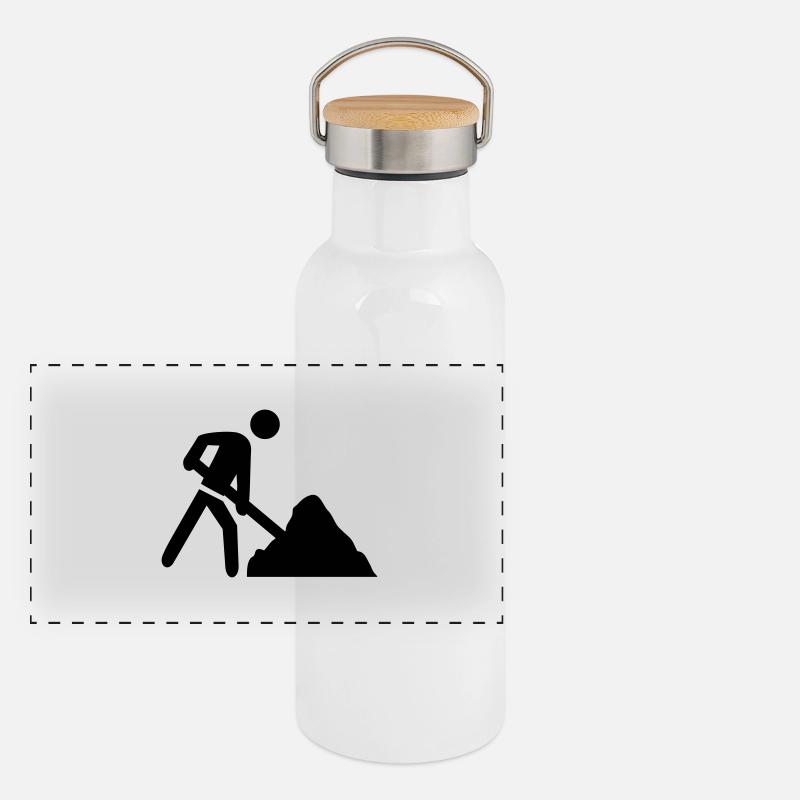 baustelle icon Panorama Thermosflasche mit Bambusdeckel