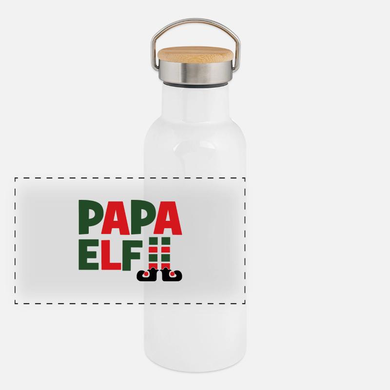 Papa Elf Panorama Thermosflasche mit Bambusdeckel