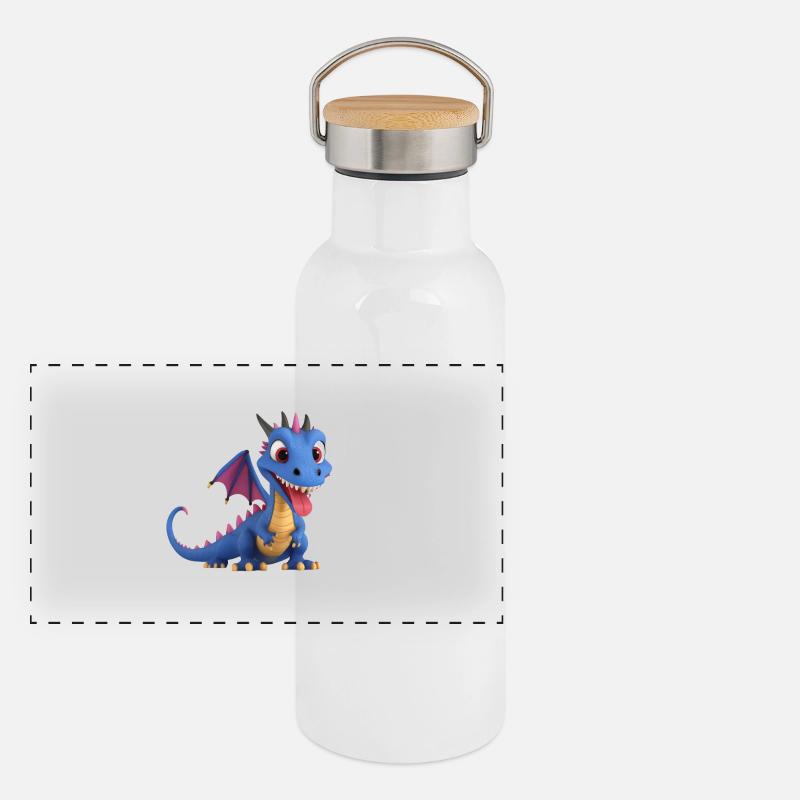 Un monstre dragon mignon avec une longue langue Gourde isotherme avec bouchon en bambou