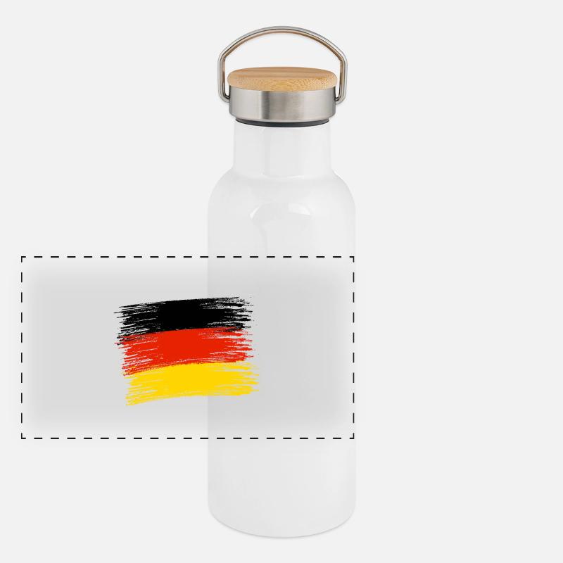 DRAPEAU ALLEMAND Gourde isotherme avec bouchon en bambou