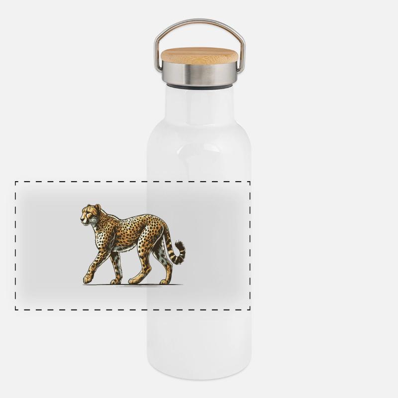 Cheetah Panoramic Thermal Bottle with Bamboo Lid