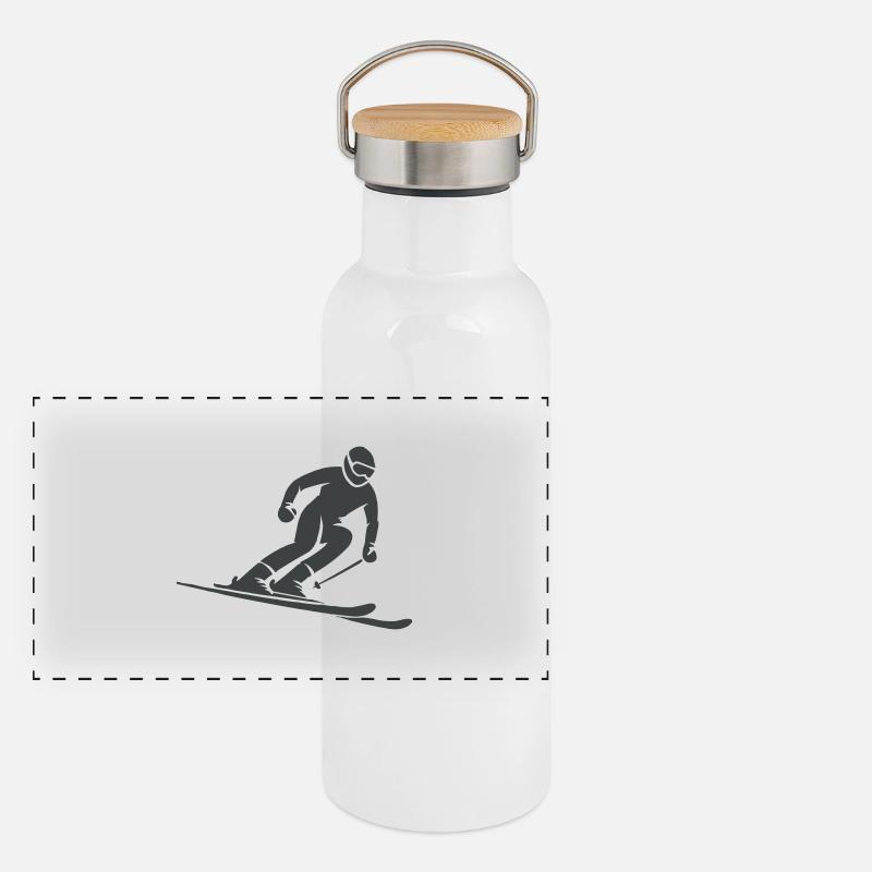 ski fahrer Panorama Thermosflasche mit Bambusdeckel