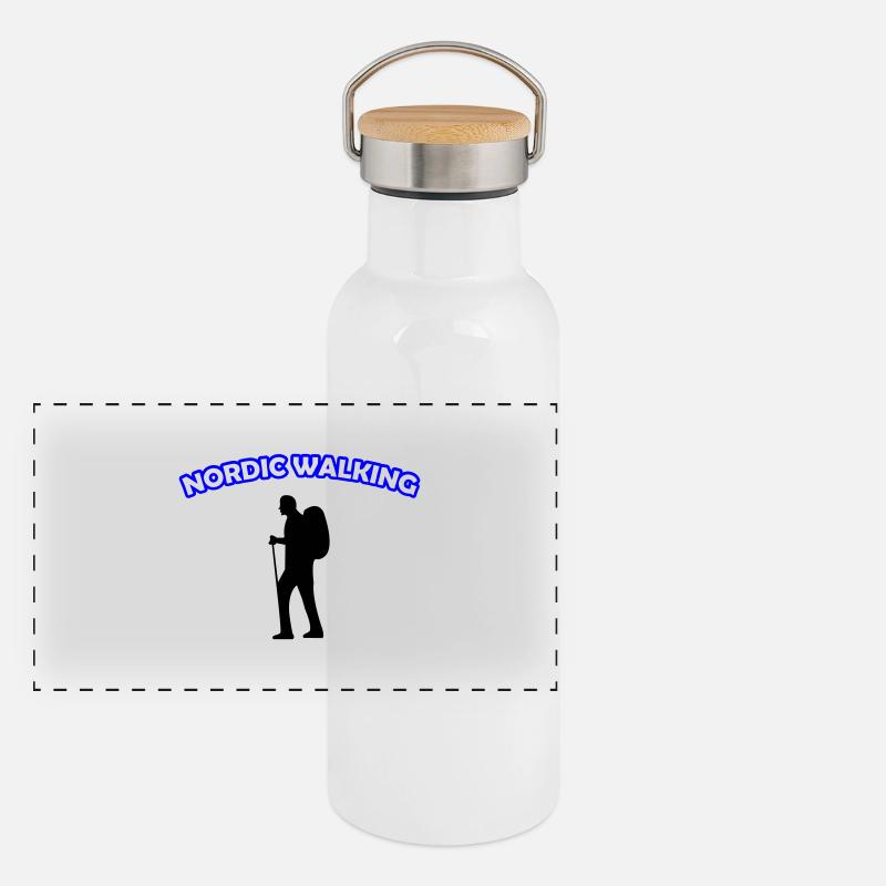 Marche nordique Gourde isotherme avec bouchon en bambou