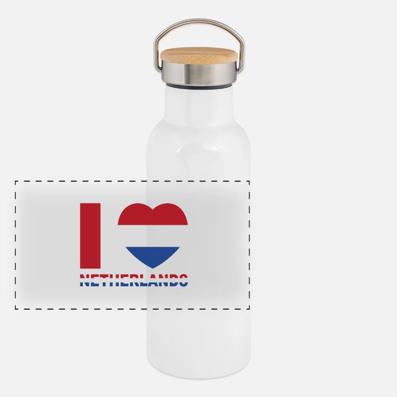 I Love Netherlands Panoramic Thermal Bottle with Bamboo Lid