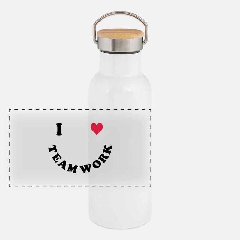 I love teamwork Panoramic Thermal Bottle with Bamboo Lid