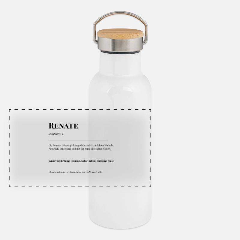 Panorama Thermosflasche mit Bambusdeckel