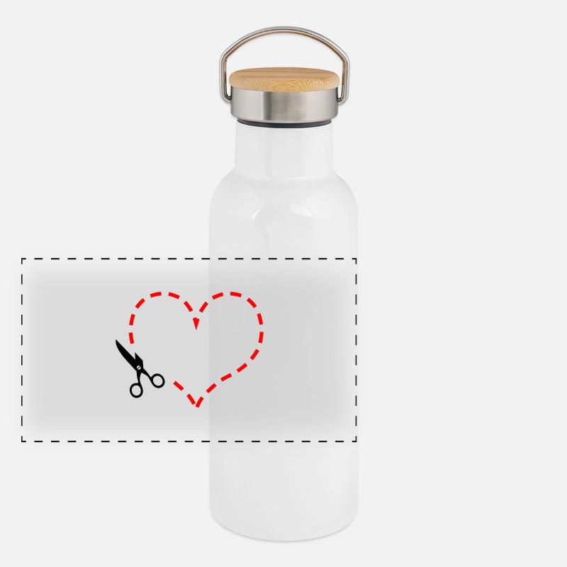 Herz Panorama Thermosflasche mit Bambusdeckel