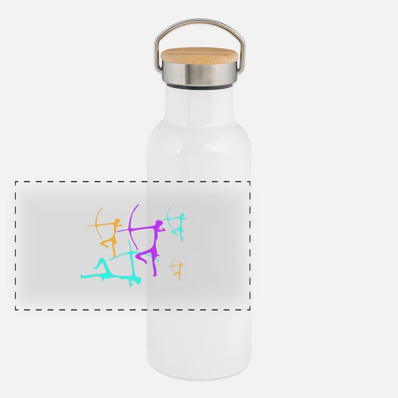 Prehistoric archers 3 Panoramic Thermal Bottle with Bamboo Lid