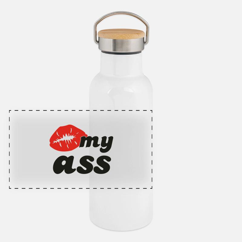 kiss_my_ass Panorama Thermosflasche mit Bambusdeckel